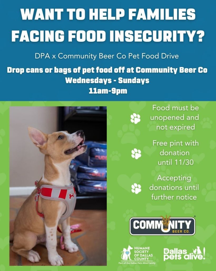 Support Free Pet Food Pantries in North Texas to Keep Bowls and Bellies Full 1 CBC Food Drive